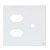 PLACA P/ 2 TOMADAS + FURO C/ SUPORTE 4X4 - NOVARA GLASS BRANCO - Imagem 1
