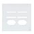 PLACA P/ 4 INTERRUPTORES + TOMADA DUPLA C/ SUPORTE 4X4 - NOVARA GLASS BRANCO - Imagem 1
