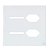 PLACA P/ 2 INTERRUPTORES + TOMADA DUPLA C/ SUPORTE 4X4 - NOVARA GLASS BRANCO - Imagem 1