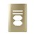 PLACA P/ 2 INTERRUPTORES + 2 TOMADAS C/ SUPORTE (ESPECIAL) 4X2 - NOVARA DOURADO - Imagem 1
