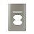PLACA P/ 1 INTERRUPTOR + 2 TOMADAS  4X2 -  NOVARA AÇO - Imagem 1