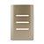 PLACA P/ 3 INTERRUPTORES HORIZONTAL COM SUPORTE 4X2 - NOVARA CHAMPANHE - Imagem 1