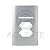 PLACA P/1 INTERRUPTOR HORIZONTAL + 2 TOMADAS COM SUPORTE 4X2 - Imagem 1