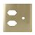 PLACA P/ 2 TOMADAS + FURO COM SUPORTE 4X4 - NOVARA DOURADO - Imagem 1