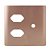 PLACA P/ 2 TOMADAS + FURO COM SUPORTE 4X4 - NOVARA OURO ROSE - Imagem 1