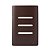 PLACA P/ 3 INTERRUPTORES HORIZONTAL COM SUPORTE 4X2 - NOVARA MARROM FOSCO - Imagem 1