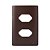 PLACA P/ 2 TOMADAS HORIZONTAL C/ SUPORTE 4X2 - NOVARA MARROM FOSCO - Imagem 1