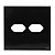 PLACA P/ 2 TOMADAS HORIZONTAL C/ SUPORTE 4X4 - NOVARA GLASS PRETO BRILHANTE - Imagem 1