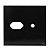 PLACA P/ 1 TOMADA + FURO COM SUPORTE 4X4 - NOVARA GLASS PRETO BRILHANTE - Imagem 1