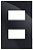 PLACA P/ 2 MODULOS SEPARADOS COM SUPORTE 4X2 - RECTA BLACK GLOSS - Imagem 1