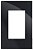 PLACA P/ 3 MODULOS COM SUPORTE 4X2 - RECTA BLACK GLOSS - Imagem 1