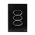 CJ TOMADA TRIPLA 10A 4X2 - NOVARA GLASS PRETO BRILHANTE CROMADO - Imagem 1