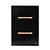 CJ INTERRUPTOR DUPLO PARALELO 4X2 - NOVARA GLASS PRETO BRILHANTE GOLD - Imagem 1