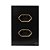 CJ TOMADA DUPLA 10A COM SUPORTE 4X2 - NOVARA GLASS PRETO BRILHANTE GOLD - Imagem 1