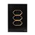 CJ TOMADA TRIPLA 10A COM SUPORTE 4X2 - NOVARA GLASS PRETO BRILHANTE GOLD - Imagem 1