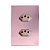 CJ TOMADA DUPLA 20A 4X2 - NOVARA  GLASS OURO ROSE / CROMADO - Imagem 1