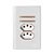 CJ INTERRUPTOR DUPLO PARALELO + TOMADA DUPLA 10A(ESPECIAL) 4X2 - NOVARA BRANCO C/OURO ROSE - Imagem 1