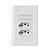 CJ INTERRUPTOR DUPLO SIMPLES + TOMADA DUPLA 10A 4X2 - NOVARA BRANCO TOTAL - Imagem 1