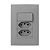 CJ PARALELO + TOMADA DUPLA 20A - PIAL PLUS + CINZA - Imagem 1