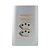 CJ INTERRUPTOR DUPLO SIMPLES + TOMADA DUPLA 10A 4X2 - NOVARA PRATA GOLD - Imagem 1
