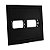 PLACA P/ 2 MODULOS COM SUPORTE 4X4 - DICOMPEL EKRON PRETO - Imagem 1