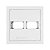 PLACA P/ 2 MODULOS COM SUPORTE 4X4 - DICOMPEL EKRON BRANCO - Imagem 1