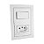 CJ INTERRUPTOR SIMPLES + TOMADA 10A 4X2 - DICOMPEL EKRON BRANCO - Imagem 1