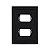 PLACA P/ 2 MODULOS SEPARADOS COM SUPORTE 4X2 - EKRON PRETO - Imagem 1