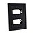 PLACA P/ 2 MODULOS SEPARADOS COM SUPORTE 4X2 - EKRON PRETO - Imagem 2