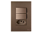 CJ INTERRUPTOR DUPLO SIMPLES + TOMADA 10A COM SUPORTE 4X2 - RECTA COBRE CORTEN SATIN FOSCO - BRS16331-7CC - Imagem 1