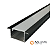 PERFIL DE EMBUTIR 40MM x 20MM PRETO OCM DIFUSOR BRANCO 1 METROS - AG IMPORTS - Imagem 1