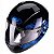 Capacete Fly F9 Dj Skull Preto-Azul - Imagem 3
