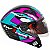 Capacete Fw3 Open Fox Preto/Tiffany com Oculos Interno - Imagem 1