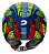 CAPACETE RACE TECH PLAY ART AZUL/VERDE - Imagem 4