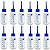 Kit 12 Pisseta Plástica Graduada 250ML Bico Reto Com Tampa - Imagem 1