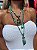 COLAR TRIPLO LONGO VERDE PIMENTA E GOTA - Imagem 1