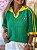 BLUSA BRASIL GOLA RENDADA VERDE - Imagem 1