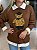 BLUSA TRICOT URSO SOBREPOSIÇÃO MARROM - Imagem 1