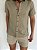 Camisa Linho Caqui - Imagem 1
