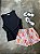 KIT: Regata Preta + Short Praia Chuva de Caju Rosê - Imagem 1