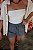 Short linho Curto Gostoso 2.0 - Cinza Grafite - Imagem 8
