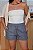 Short linho Curto Gostoso 2.0 - Cinza Grafite - Imagem 1