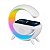 Caixa de Som Relógio Carregador Bluetooth RGB Branca - Imagem 1