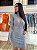 VESTIDO CURTO GOLA ALTA COM TRANSFER CINZA SOMBRA - Imagem 1
