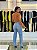 CALÇA JEANS MOM HOT DOURADO BORDADO INDIGO - Imagem 1