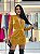 VESTIDO CURTO VELUDO COM PREGAS MOSTARDA - Imagem 3