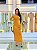 VESTIDO MIDI DECOTE ASSIMETRICO MOSTARDA - Imagem 1