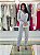 CONJUNTO BLAZER CROPPED E CALCA SHINE STRIPE CINZA SOMBRA - Imagem 1