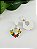 Brinco Hexagonal com Flores - Imagem 3