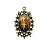 Medalha Sagrada Familia com flores Ouro Velho - Imagem 1